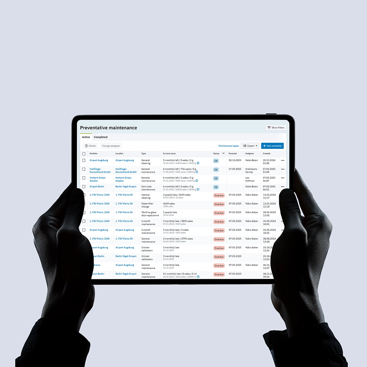 Loyalty app Vendon Cloud on tablet