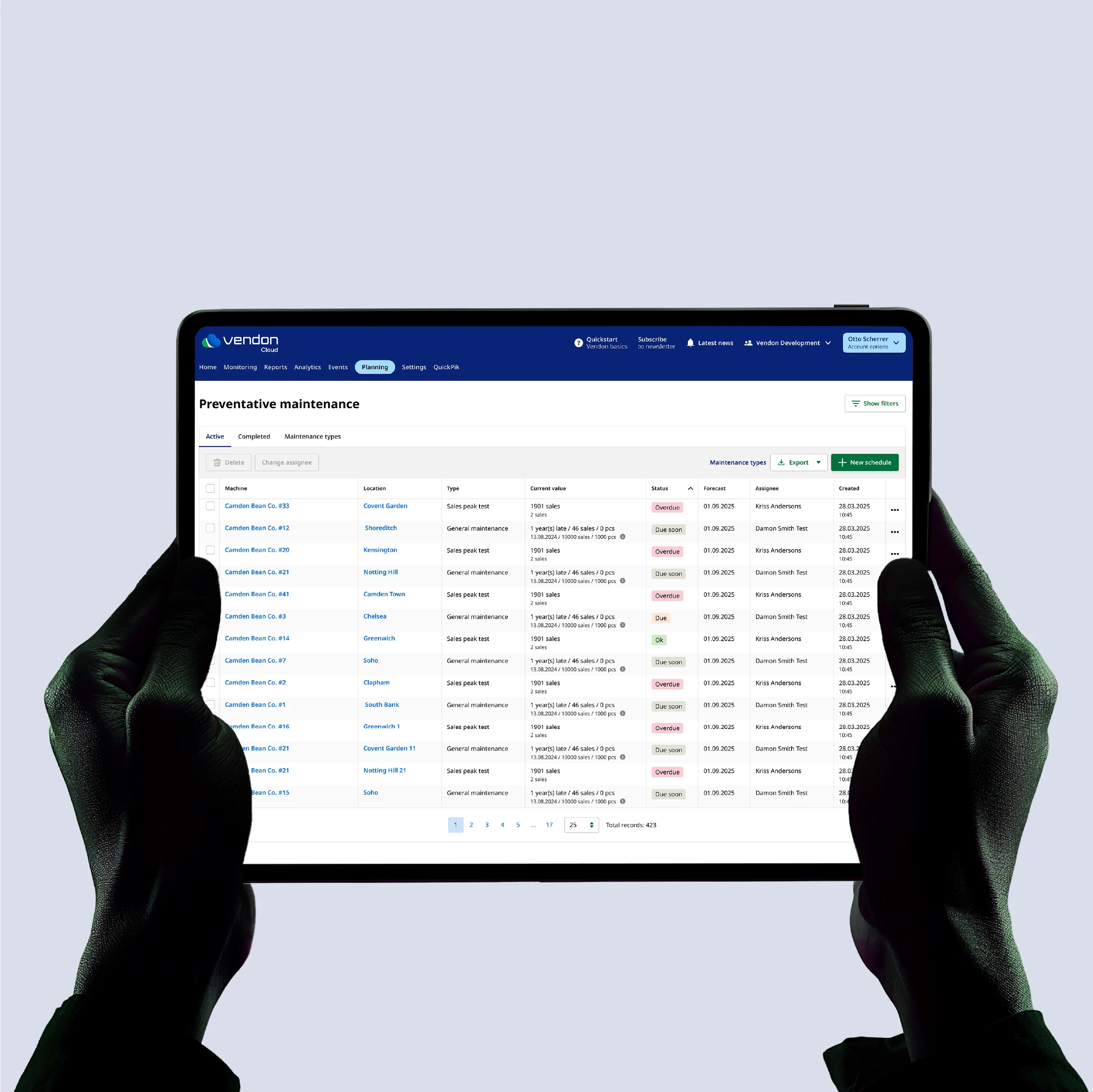 Vendon Cloud preventive maintenance
