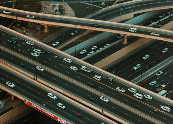 City with heavy traffic