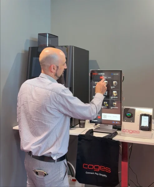 Matteo Pegoraro of Coges showing Smartlink at Venditalia 2026