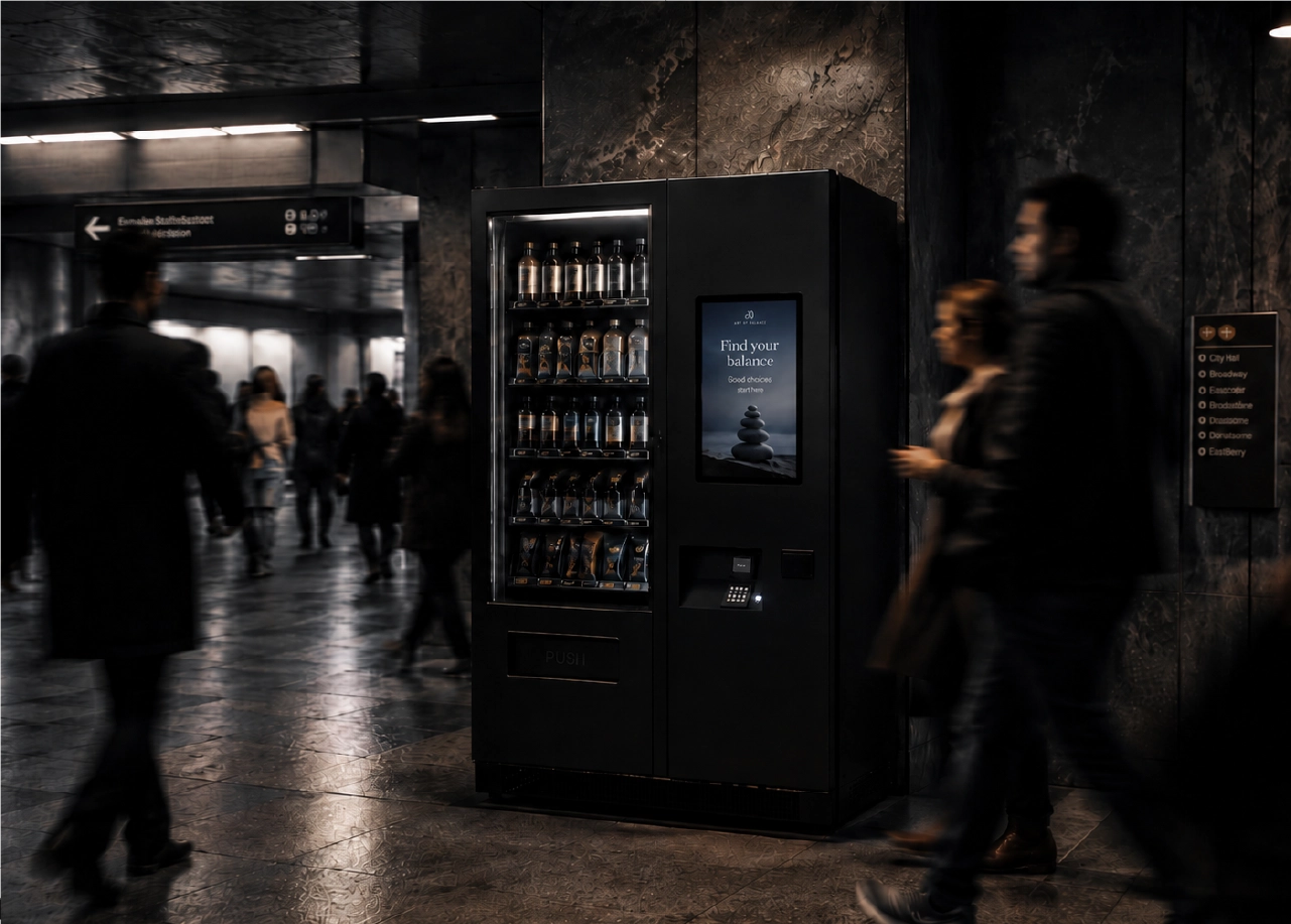 Vending machine with screen